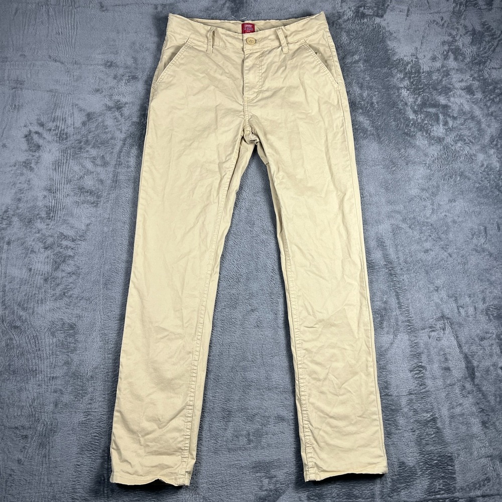 Levi's XX Chino Slim Pants Boys 16R 28x30 Beige Flat Front Logo Straight Leg